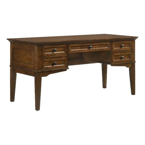 Intercon San Mateo Home Office 62" Wide Half Ped Executive Desk with 4 Legs, Tuscan