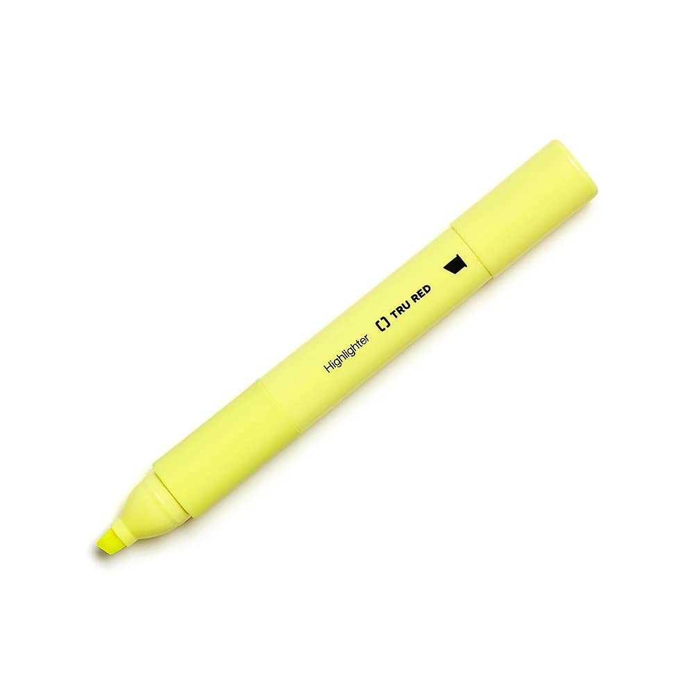 Staples Tru Red Tank Highlighter With Grip Chisel Tip Yellow Dozen