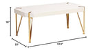 Baxton Studio Kassa Contemporary Glam and Luxe Brushed Gold Metal and White Finished Wood Coffee Table