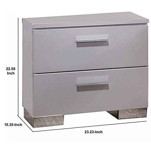 Acme Furniture Lorimar 2-Drawer Wooden Nightstand In White
