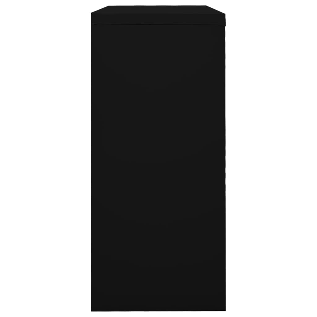 vidaXL Sliding Door Cabinet Black and White 35.4"x15.7"x35.4" Steel