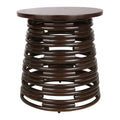 Zeke Rattan Side/End Table w/ Wood Top