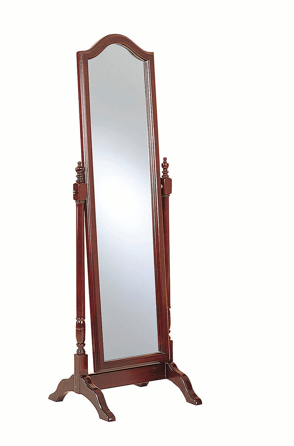 Coaster Home Furnishings Cheval Mirror With Arched Top, Merlot