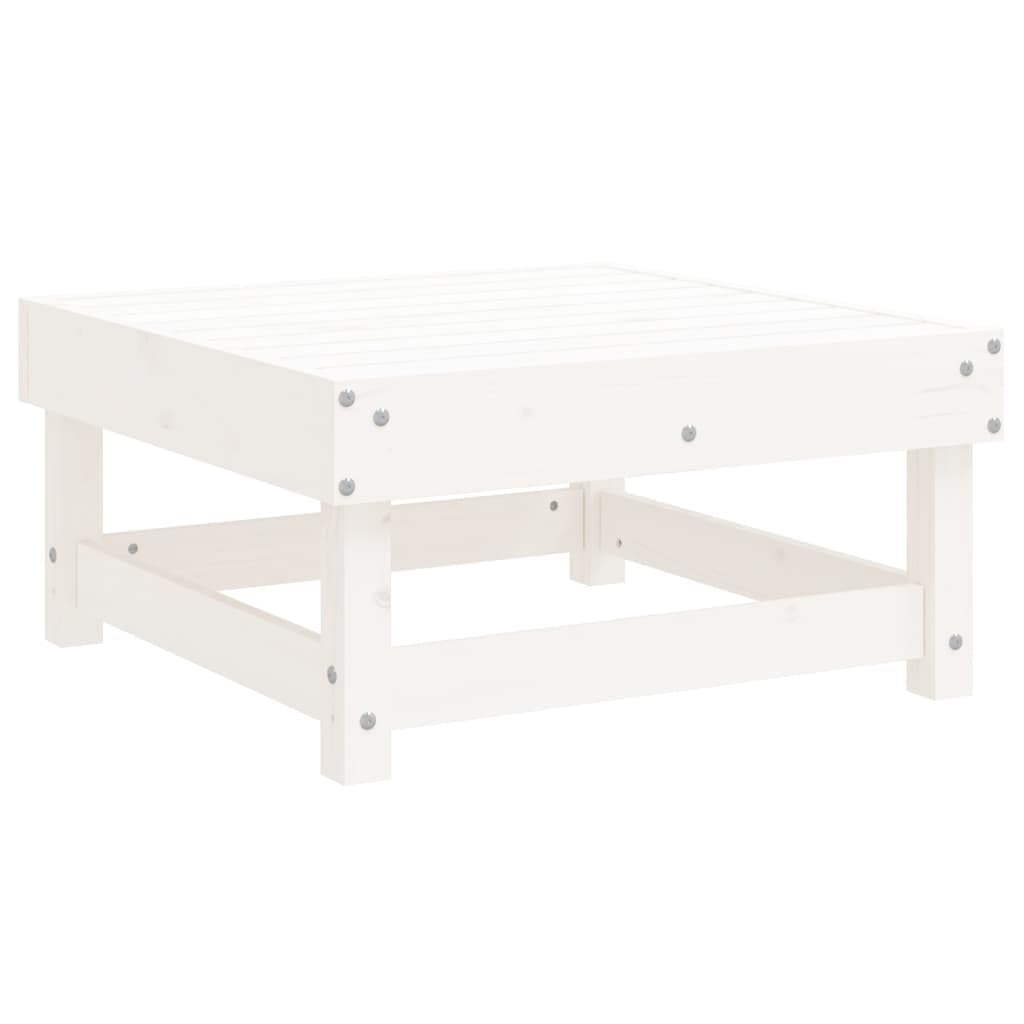 vidaXL Patio Footstool Outdoor Garden Ottoman/Versatile Coffee Table/White Pine Wood Modular Furniture for Patio, Garden, Terrace - 24&quot;x23.8&quot;x11.8&quot;