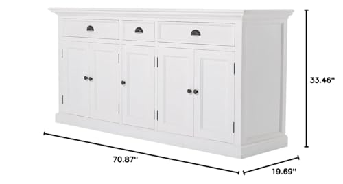 HomeRoots Mahogany, Medium-Density Fibreboard (MDF) Modern Farm White Buffet Server