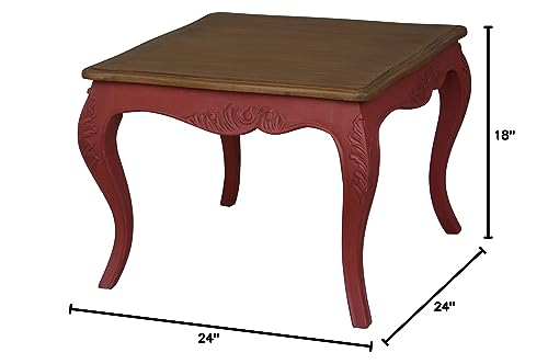 International Caravan End Table In Antique Red Finish