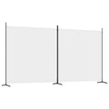 vidaXL 2-Panel Room Divider in White - Durable Fabric and Iron Build, 137''x70.9'' Size - Versatile, Foldable, Lightweight, Easy