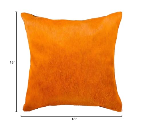 HomeRoots Decor 18' X 18' X 5' Orange Cowhide Pillow