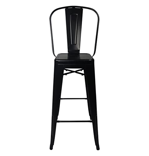 GFURN Tolix Style Bar Stool High Back Chair