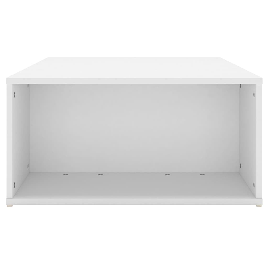 vidaXL White Engineered Wood Coffee Table - Stylish Rectangular Side Sofa Table for Living Room, Bedroom with 2 Shelves, Easy to Assemble - 35.4"x26.4"x13"