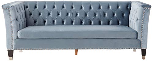 Acme Honor Velvet Tufted Upholstered Sofa in Blue Gray