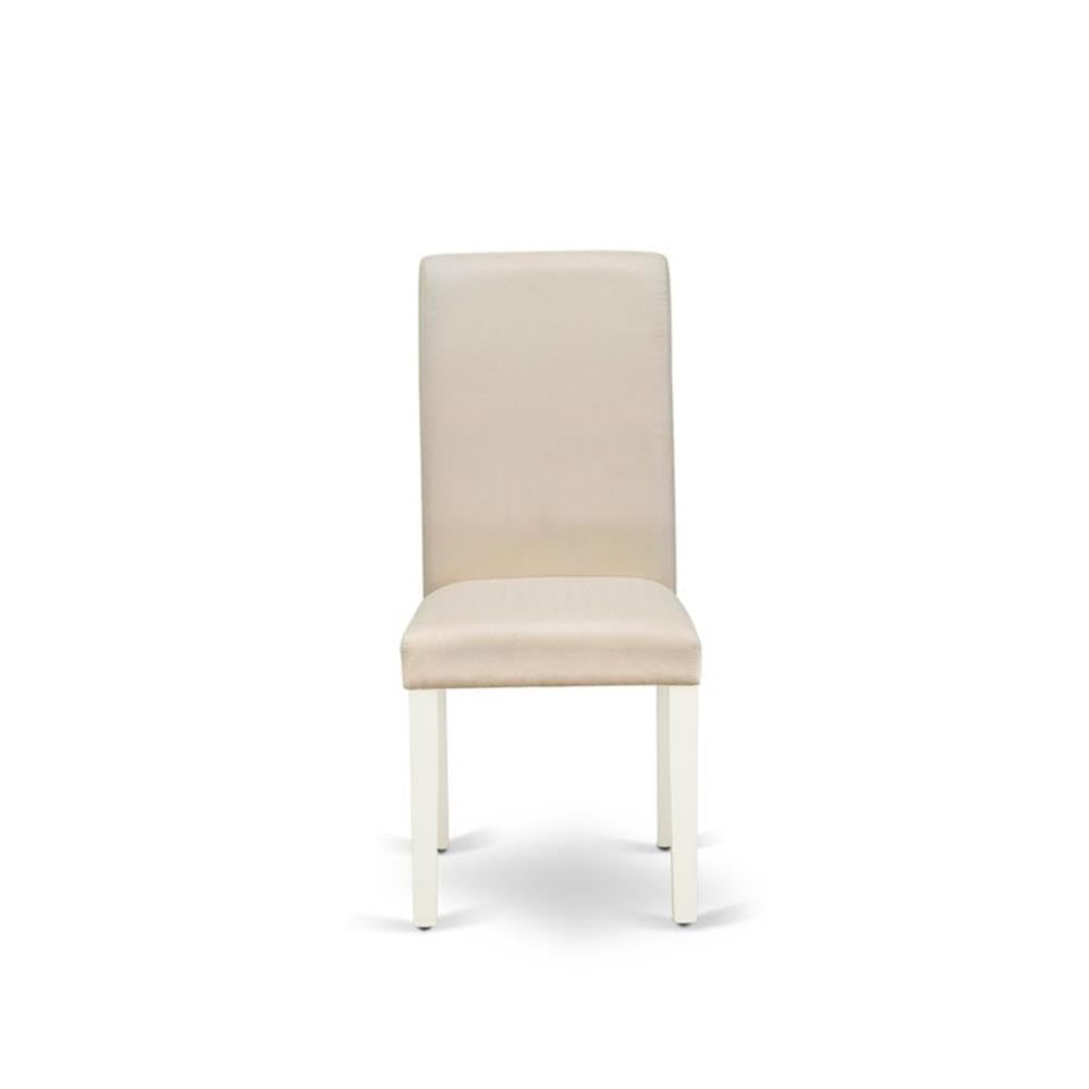 East West Furniture Bap2T01 Barry Parson Dining Room Chairs - Cream Linen Fabric Upholstered Chairs, Set Of 2, Linen White