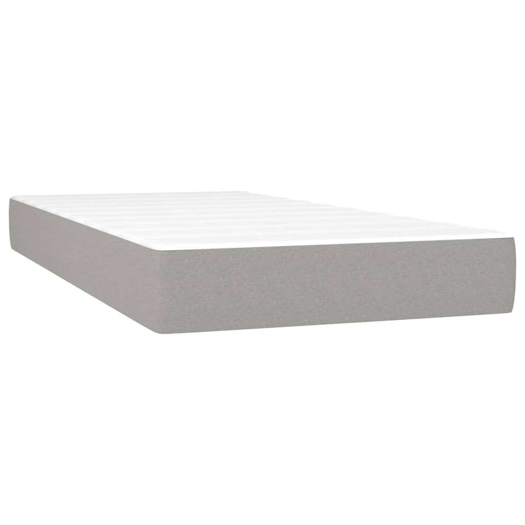 vidaXL Lightweight Twin XL Pocket Spring Bed Mattress in Light Gray Fabric | Breathable | Medium-Firm | Noise & Shock Absorbent | 39.4&quot; x 79.9&quot; x 7.9&quot;