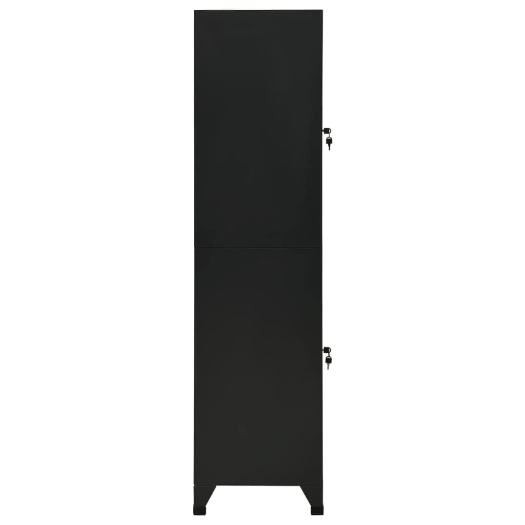 Vidaxl Black Locker Cabinet - Secure Storage With Versatile Design, Resistant Steel, 15&quot;X17.7&quot;X70.9&quot; - Suitable For Schools, Offices And More