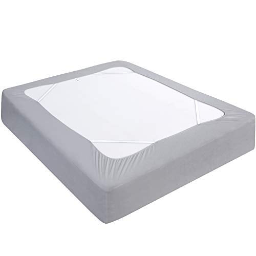 Box Spring Cover Queen Size Grey, Elastic Fabric Wrap Around 4 Sides Bed Skirt, Sleek Alternative For Bed Skirts For Hotel/Home,