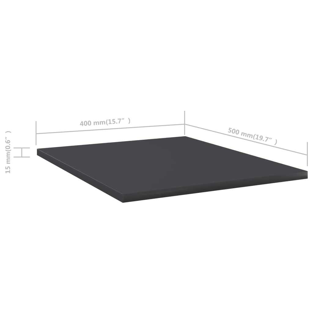 vidaXL Gray Bookshelf Boards, 15.7"x19.7"x0.6", Durable Engineered Wood, Modern Design, Versatile Storage Solution, Easy Assembly, Set of 8