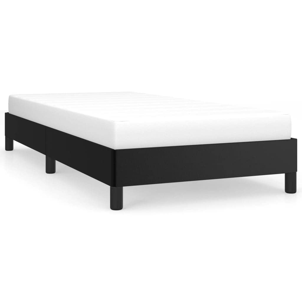 vidaXL Modern California King Bed Frame - Luxurious Black Faux Leather Design, Engineered Wood and Plywood Construction, Suitable for 72"x83.9" Mattress
