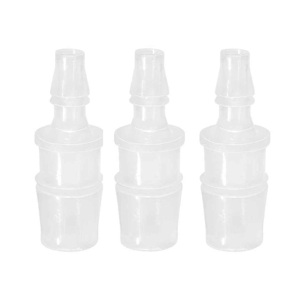 Quickun Plastic Hose Barb Reducer Fitting 12 To 14 Barbed Reducing Union Adapter Splicer Mender Joint Fitting ( Pack Of 3 )