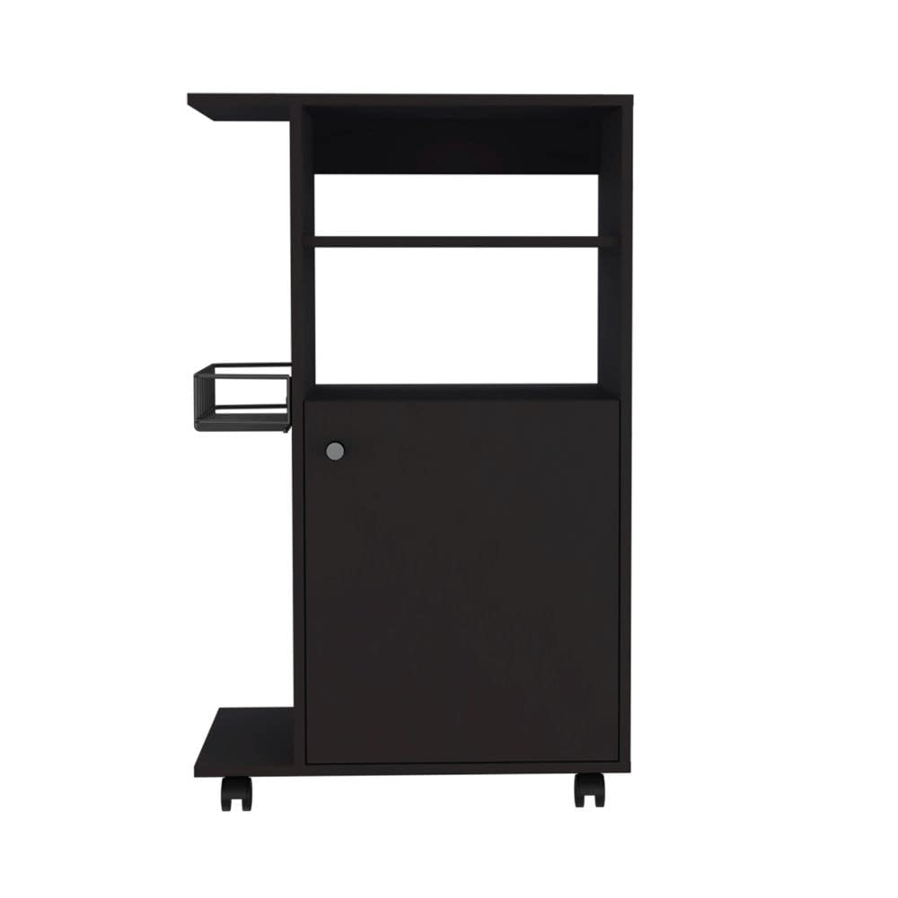 HomeRoots Contemporary Black Rolling Kitchen Cart