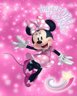 The Northwest Store Disney Minnie Mouse Sparkle Soft Throw Silk Blanket 40'X50', Blue, 111