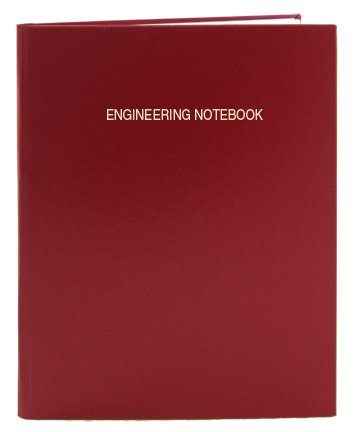 Bookfactory Red A4 Engineering Notebook - 240 Pages (5Mm Engineering Grid Format), A4 (210Mm X 297Mm), Red Cover, Section Sewn H