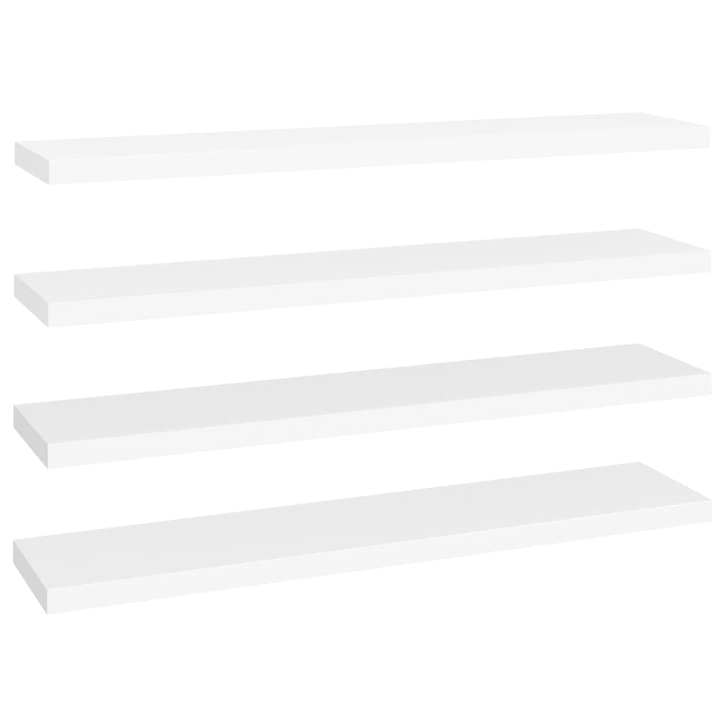 Floating Wall Shelves -SKM Floating Wall Shelves 4 pcs White 47.2x9.3x1.5 MDF