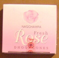 Fresh Rose Cones - Box of 12 Packages (144 Cones Total) - Satya Sai Baba Incense