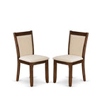 East West Furniture V776Mzn32-7 7 Piece Dining Set Consist Of A Rectangle Dining Room Table With V-Legs And 6 Light Beige Linen Fabric Upholstered Chairs, 36X60 Inch, Multi-Color