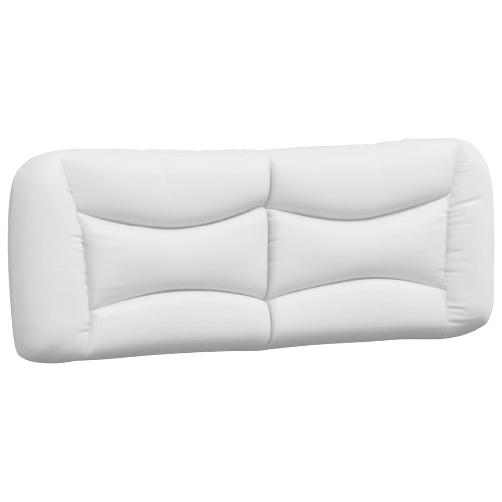 vidaXL White Faux Leather Hanging Headboard Cushion - Upholstered Pillow 53.9&quot;, Easy Install, Comfortable Reading Support