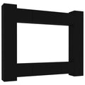 vidaXL TV Stand Set 8 Piece, Wall Mounted Entertainment Center, TV Stand Console with Storage, Modern Style, Black Engineered Wood