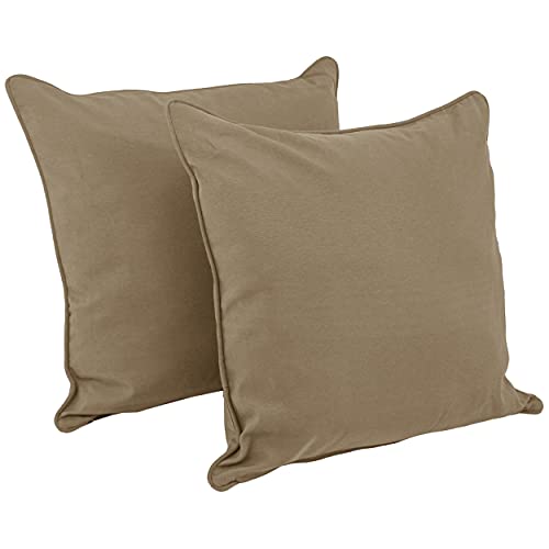 Blazing Needles Corded Twill Floor Pillows (Set of 2), 25&quot;, Toffee