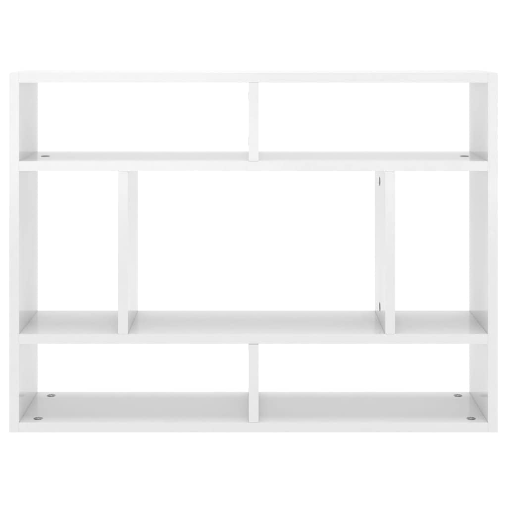vidaXL Wall Shelf High Gloss White 29.5&quot;x6.3&quot;x21.7&quot; Engineered Wood