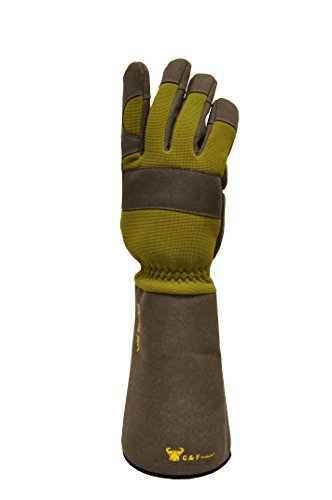 G & F Products 2431L Florist Pro Long Sleeve Rose Gardening Gloves, Rose Pruning Gloves, Thorn Resistant Garden Gloves - Men'S L