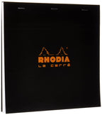 Rhodia Le Carre Head Stapled Pad, 210X210Mm, Square Ruling - Black