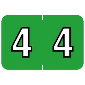 Tabbies Barkley Nbkm Compatible 71600 Numeric Labels, Light Green '#4', 1'H X 1-1/2'W, Wrap-Around Design, Filing Color Code