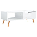 vidaXL Coffee Table in High Gloss White Finish - 39.4x19.5x16.9, Sturdy Engineered Wood Construction, Easy Assembly, Living Room