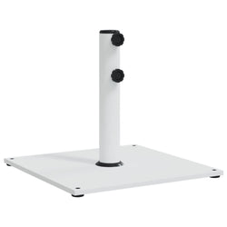 vidaXL Parasol Base for Ø1.3/1.5"/1.9" Poles 37.5 lb Square White Steel Umbrella Stand with Multiple Pole Adapters, Adjustable Feet - for Garden, Patio, Deck