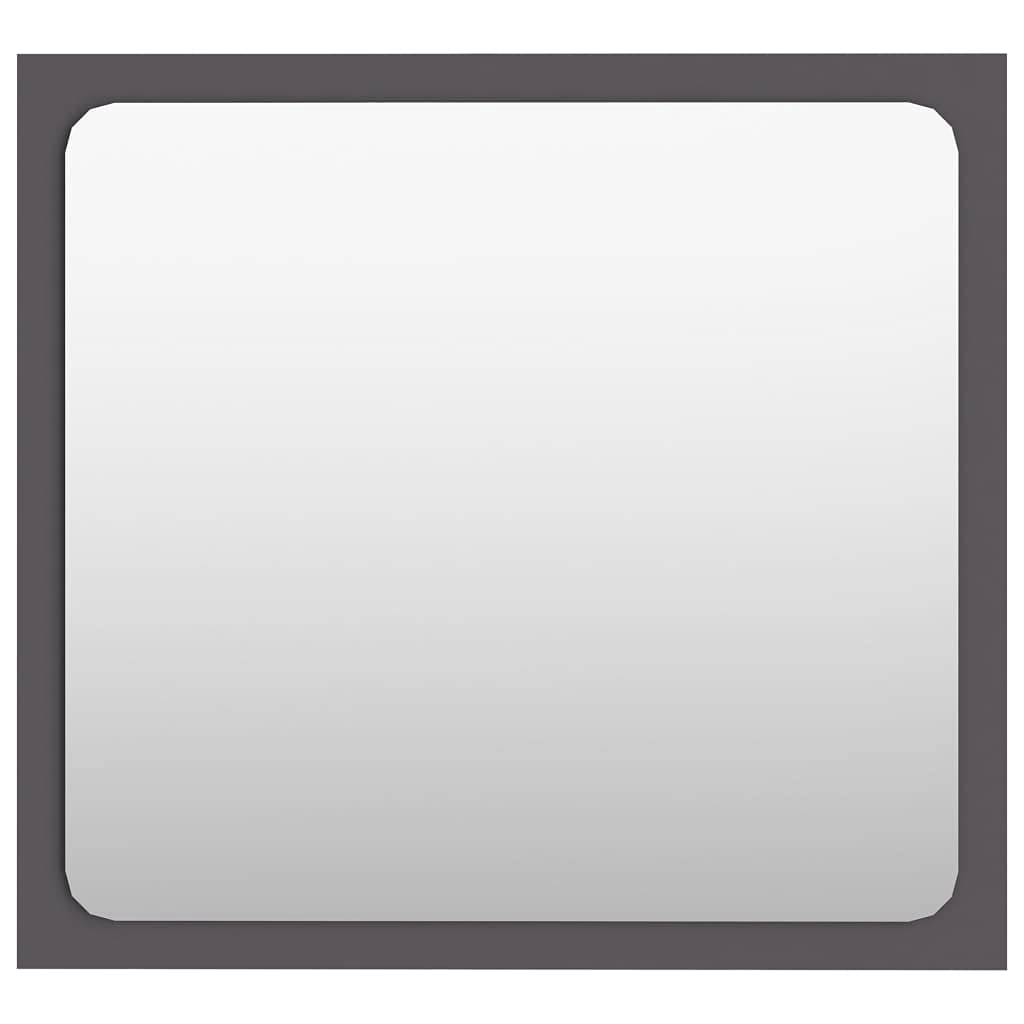 vidaXL Contemporary Bathroom Mirror - 15.7&quot;x0.6&quot;x14.6&quot; - Engineered Wood/Acrylic - Durable, Easy-to-Clean, Wall-Mounted - Modern, Stylish Design - Gray