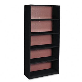 Safco Value Mate Series Bookcase, 5 Shelves, 31-3/4w x 13-1/2d x 67h, Black (SAF7173BL)