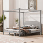 anopy Platform Bed With Headboard And Support Legs