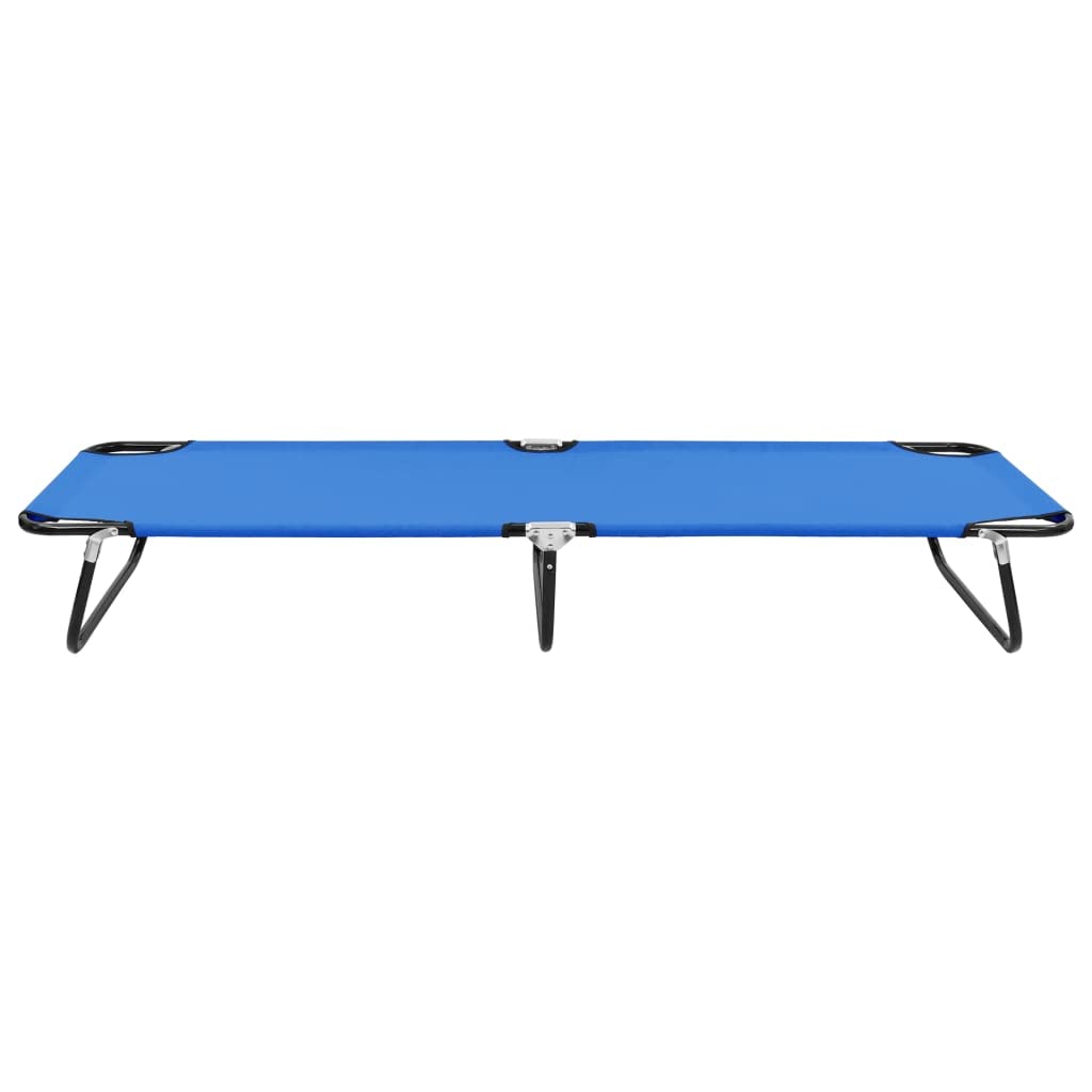 vidaXL Blue Folding Sun Lounger - Weather Resistant, Portable and Lightweight - Durable Steel Frame - Load Capacity up to 264.6 lbs