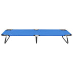 vidaXL Blue Folding Sun Lounger - Weather Resistant, Portable and Lightweight - Durable Steel Frame - Load Capacity up to 264.6 lbs