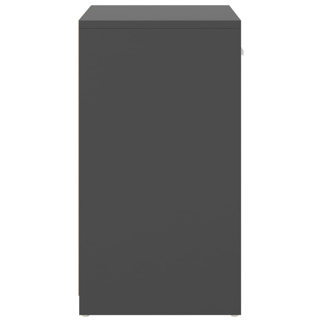 vidaXL Modern Shoe Bench with Faux Leather Seat - Gray Engineered Wood Shoe Organizer and Storage Bench - 37.2&quot;x12.2&quot;x22.4&quot;