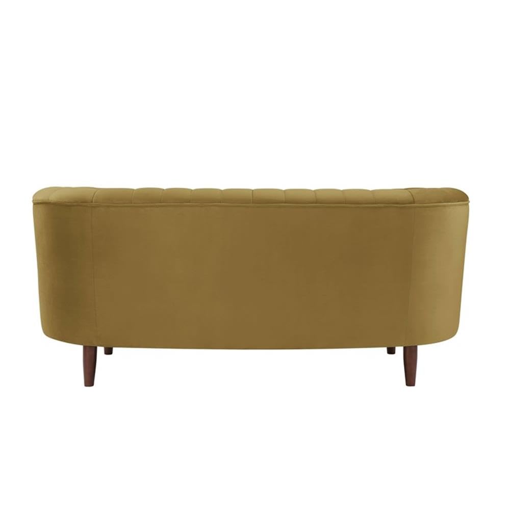 Acme Millephri Loveseat In Olive Yellow Velvet