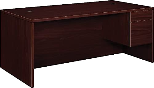 Hon 10585Rnn 10500 Series Large &quot;L&quot; Or &quot;U&quot; Right 3/4-Height Ped Desk, 72W X 36D, Mahogany