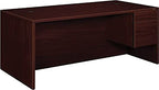 Hon 10585Rnn 10500 Series Large "L" Or "U" Right 3/4-Height Ped Desk, 72W X 36D, Mahogany