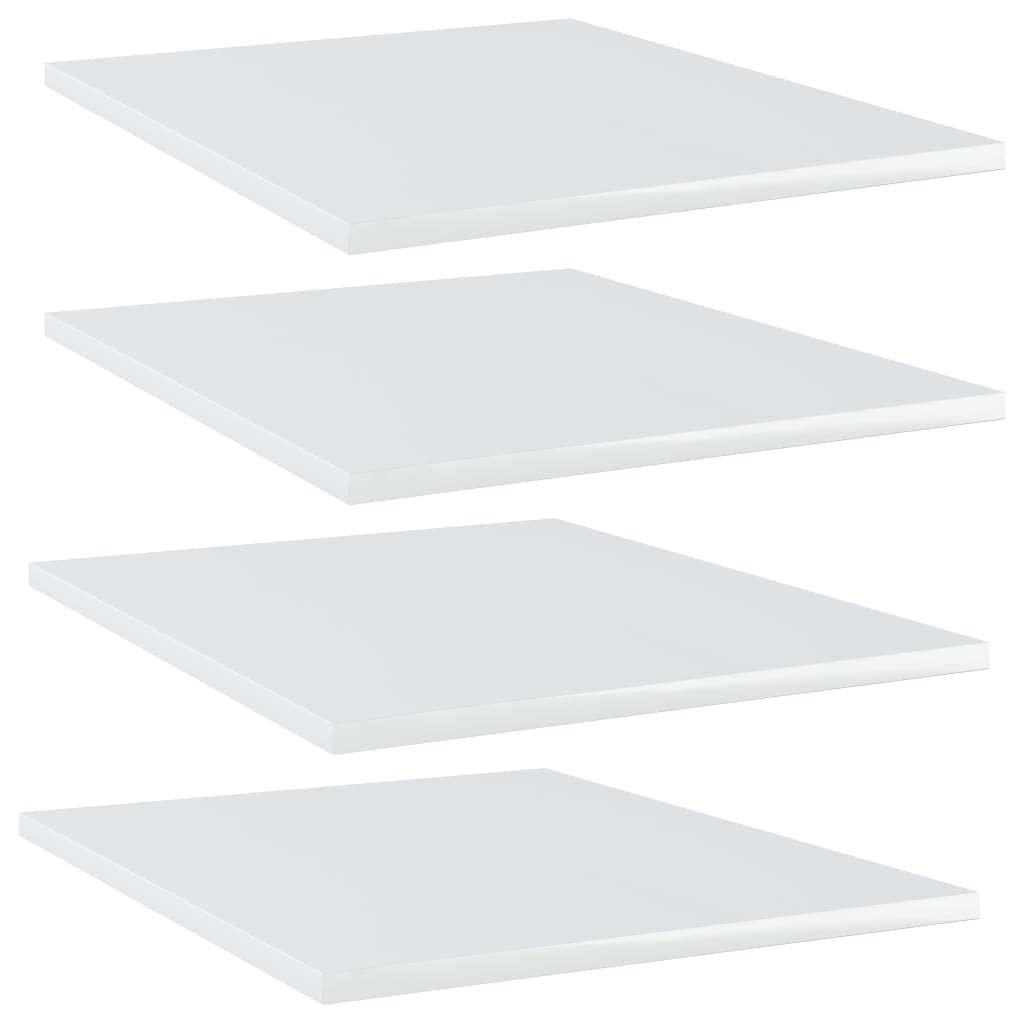 vidaXL Bookshelf Boards in High Gloss White - Durable Engineered Wood Material - Easy to Clean - Suitable for Replacement or Additional Storage - Compliant with California Prop 65