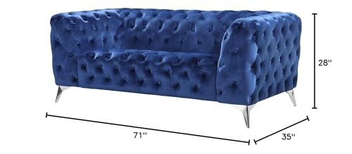 Best Quality Furniture Loveseat Only, Navy Blue