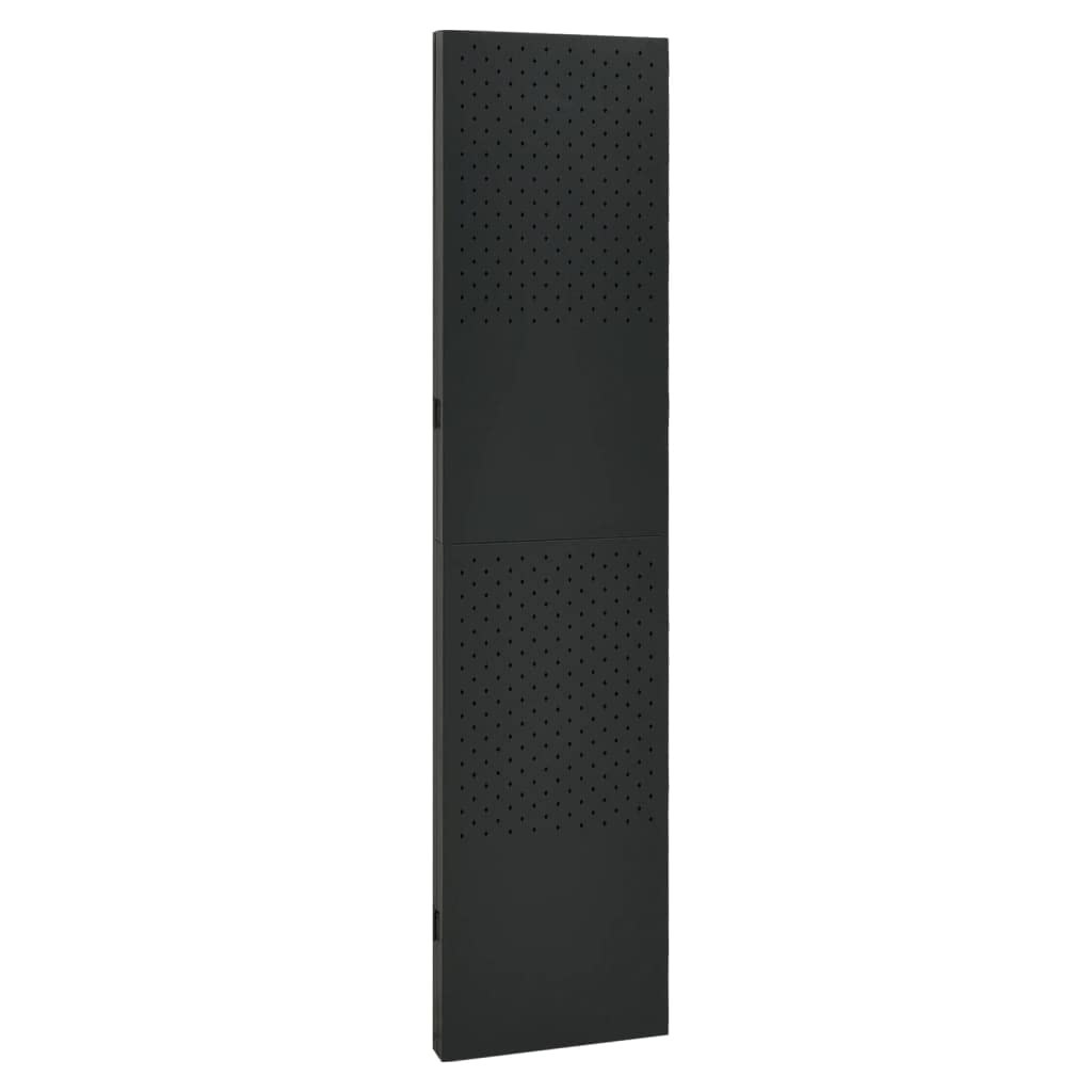 vidaXL 3-Panel Room Divider in Black, 47.2x70.9 Steel Privacy Screen for Living Room, Bedroom, Dining Room