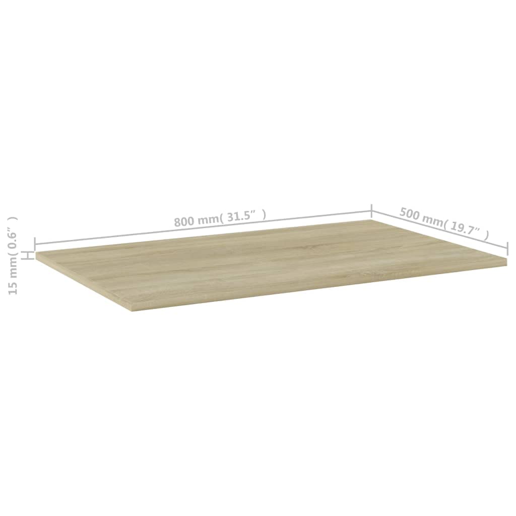 vidaXL Resistant Engineered Wood Bookshelf Boards in Sonoma Oak, Set of 4 – Versatile, Easy-to-Clean and Space-Saving Storage Solution